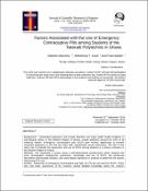 Cover image for Factors Associated with the Use of Emergency Contraceptive Pills among Students of the Takoradi Polytechnic in Ghana