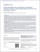 Cover image for Factors Associated with Noncompliance to Hypertension Treatment in Adults in Dayi District Health Facility in North Dayi in the Volta Region of Ghana