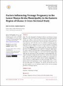 Cover image for Factors Influencing Teenage Pregnancy in the Lower Manya Krobo Municipality in the Eastern Region of Ghana: A Cross-Sectional Study